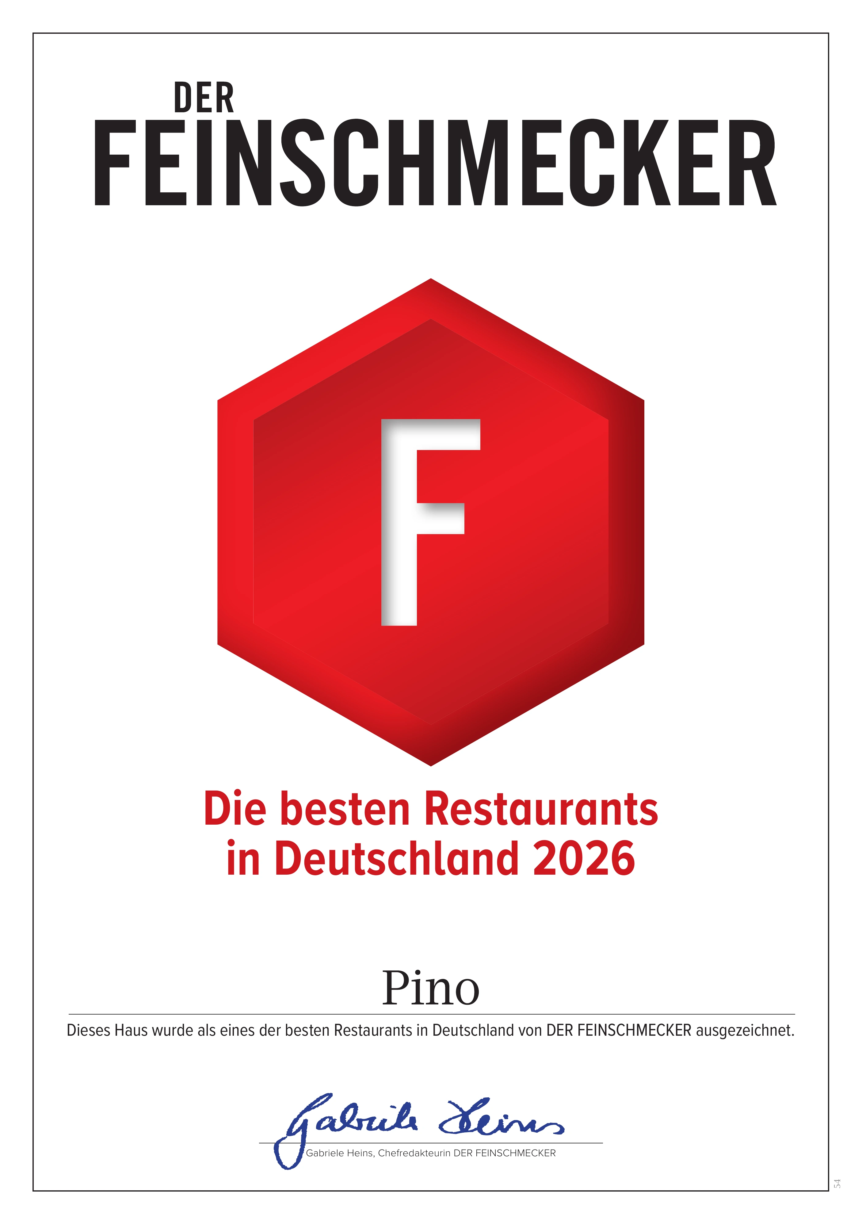 Der Feinschmecker – Die besten Restaurants in Deutschland 2026